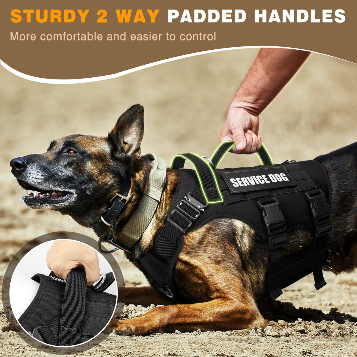 Service Dog Vest Harness for Large Dog (Large / Black)