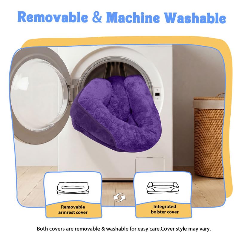 Waterproof Orthopedic Dog Bed for Large and Extra Large Dogs (Deep Purple / 42"L x 30"W x 7.5"Th)