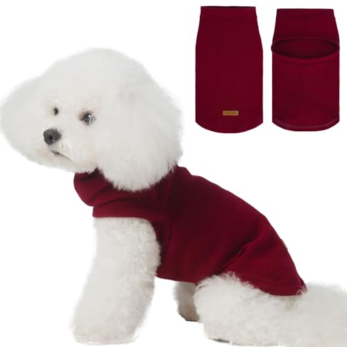 Cat Sweater Warm Fleece Pet Clothes for Cats Only (Burgundy / Large)
