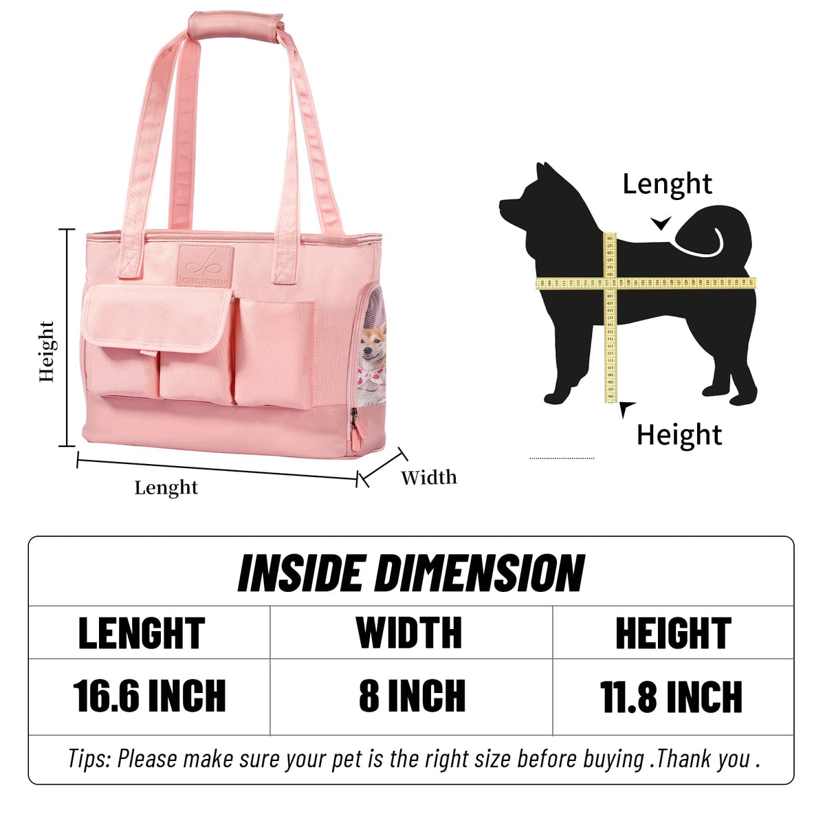 Dog Carrier Cat Carrier (Pink)