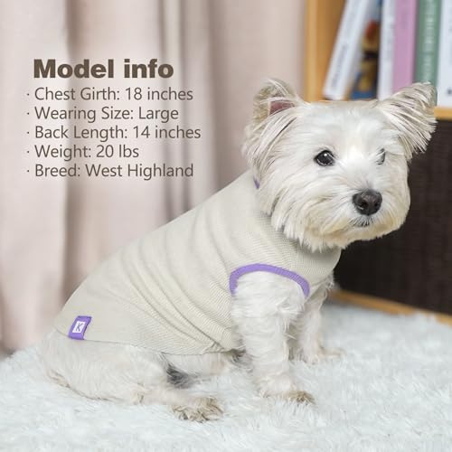 2Pack Waffle Dog Shirt for Small Dogs Soft Dog Sweater Tank Top (Medium (7-11lbs) / 2Pack(Purple+Grey))