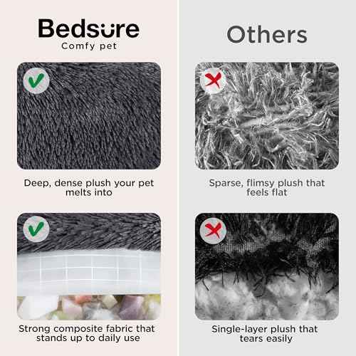 SupportMax® Calming XXL Dog Bed Extra Large Washable Pet Bed (Dark Grey / XXL(45x45x9))