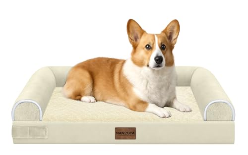 Orthopedic Dog Bed for Medium Dogs (Beige / 30.0"L x 20.0"W x 6.0"Th)