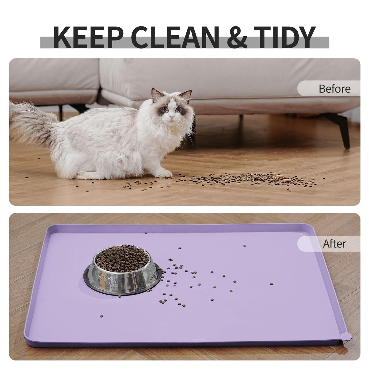 Silicone Pet Feeding Mat (Lilac Purple / 18.5" x 11.5")