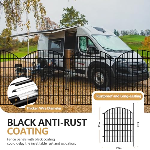5 Panels Garden Fence Animal Barrier with Lock (33in(H) X 12ft(L))