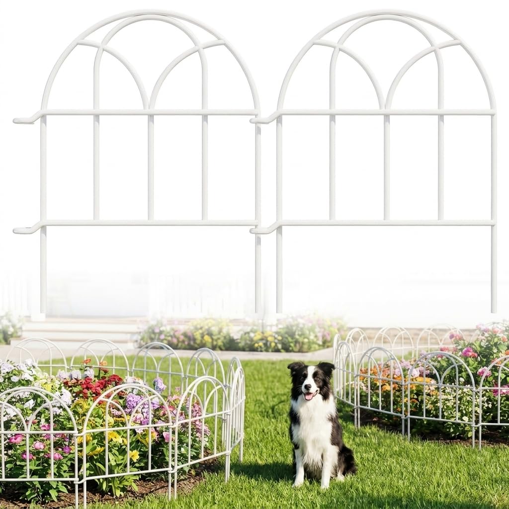 19 Pack Garden Fence Panels (White / 19 Panels - 17 in(H) X 20.58 ft(L))