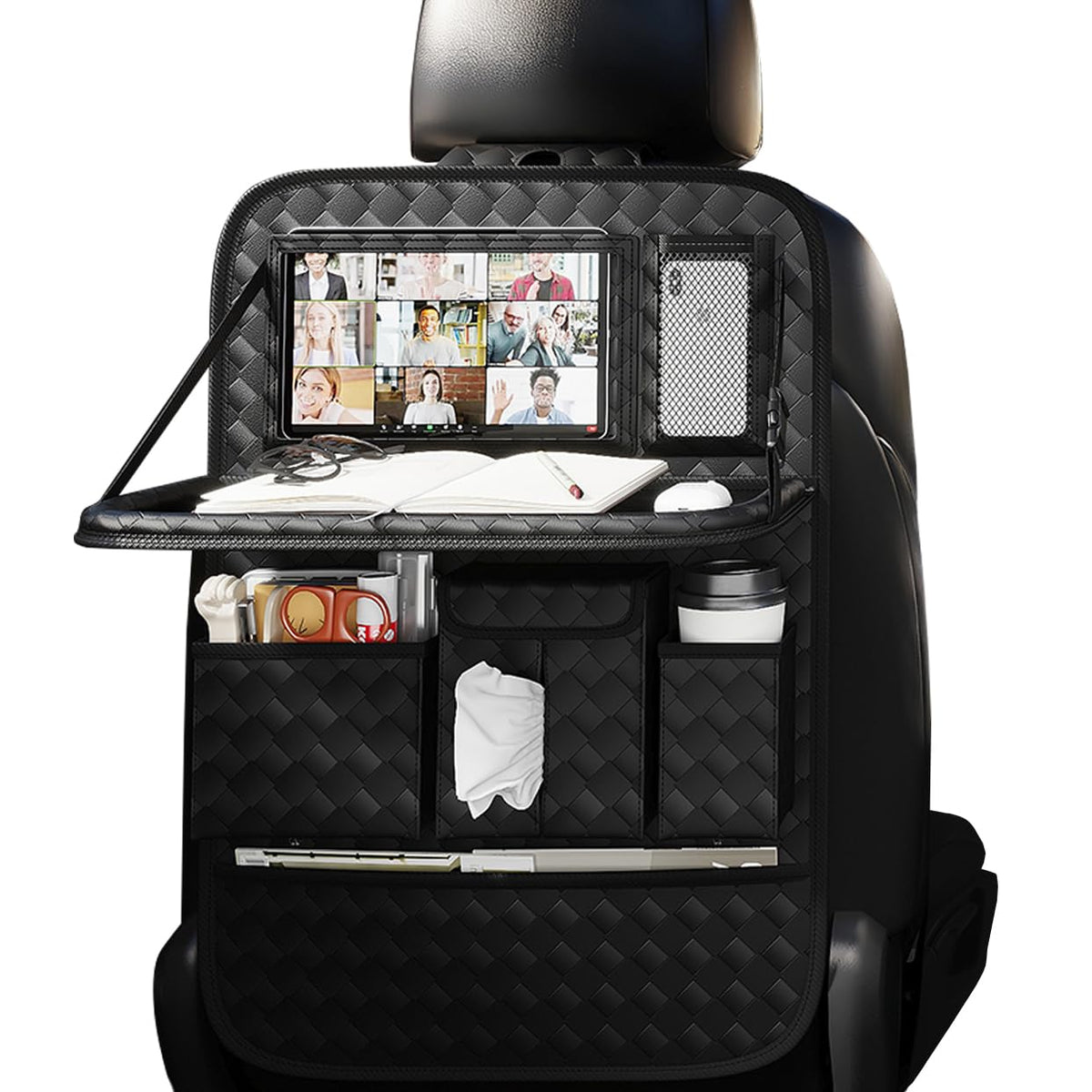 Car Seat Organizers (Woven Black / 1 Pcs)