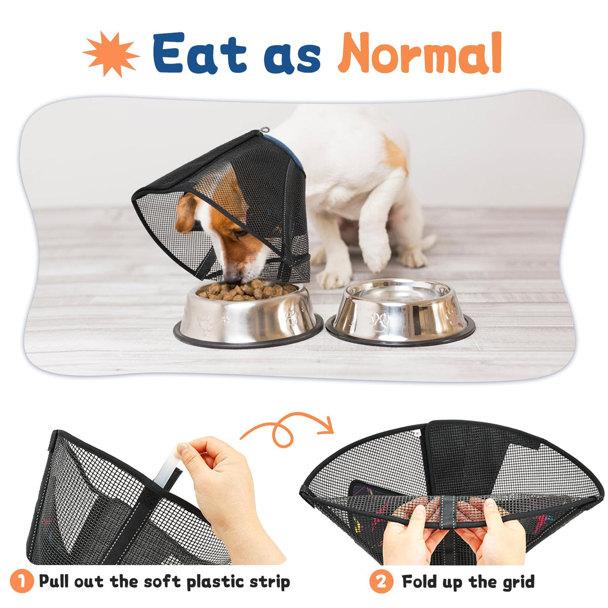 Dog Cone Collar Soft to Stop Licking Surgery Recovery Alternative (Colorful / L(Depth: 9.8in, Girth: 13.9-17.3in))