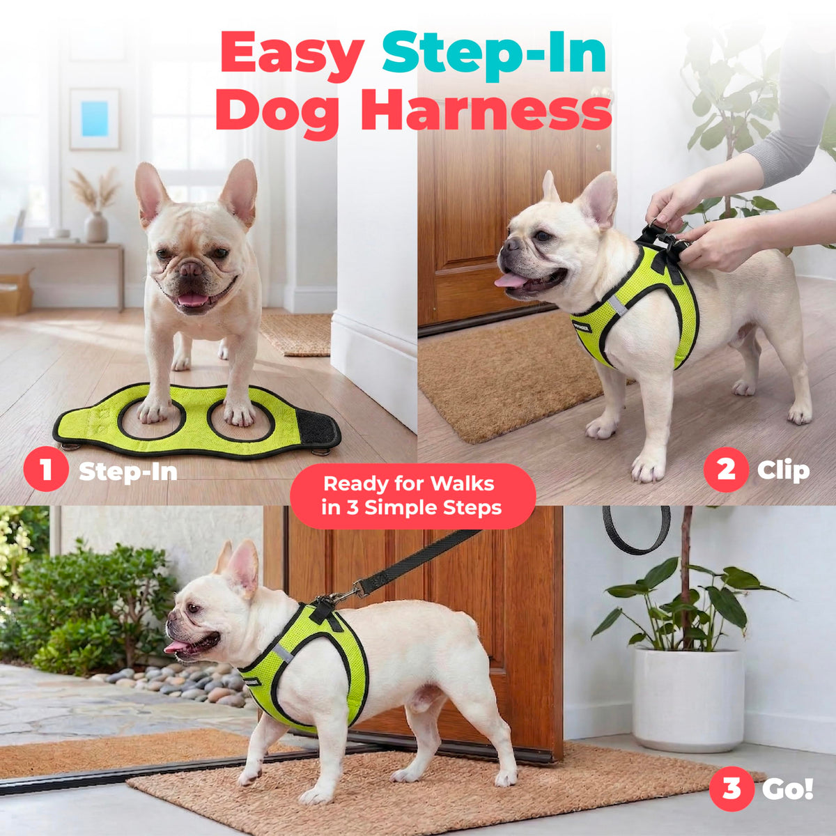 Voyager Step in Air Dog Vest Harness (Lime Green/Black Trim / XXXS (Chest: 11 - 12"))