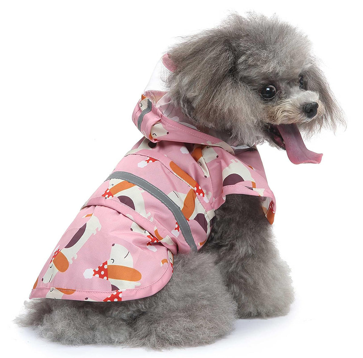 Dog Raincoat Hooded Reflective Waterproof Slicker Poncho (Dog / XS(1-2 pound))