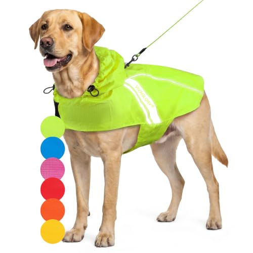 Dog Raincoat Wetoff Dog Rain Coat (Bright Yellow / L (26"-30" chest girth))