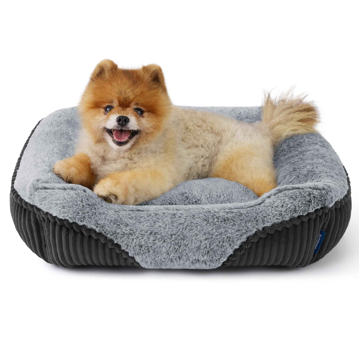 Washable Dog Bed Small Dog＆Cat Rectangle Kitten Puppy Bed (Grey / 20"L x 19"W x 6"Th)