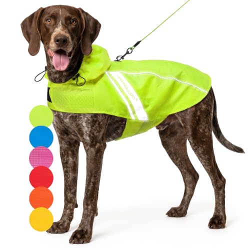 Dog Raincoat Wetoff Dog Rain Coat (Bright Yellow / XL (30"-34" chest girth))