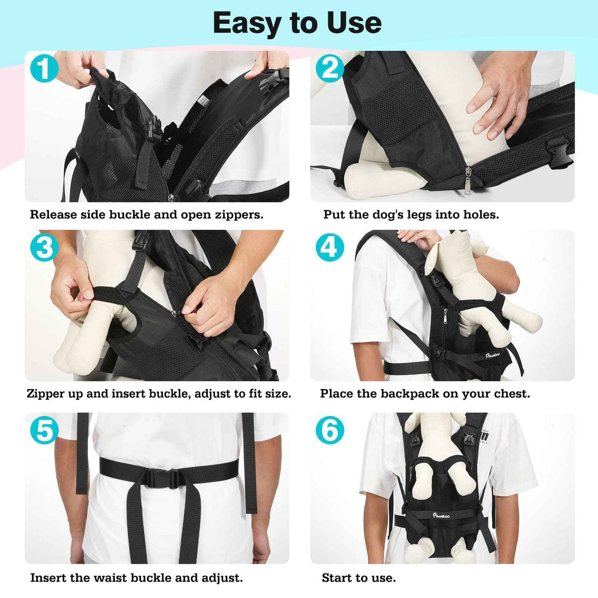 Pet Front Carrier Backpacks for Small Medium Dogs (AA-Black / Medium (Pack of 1))