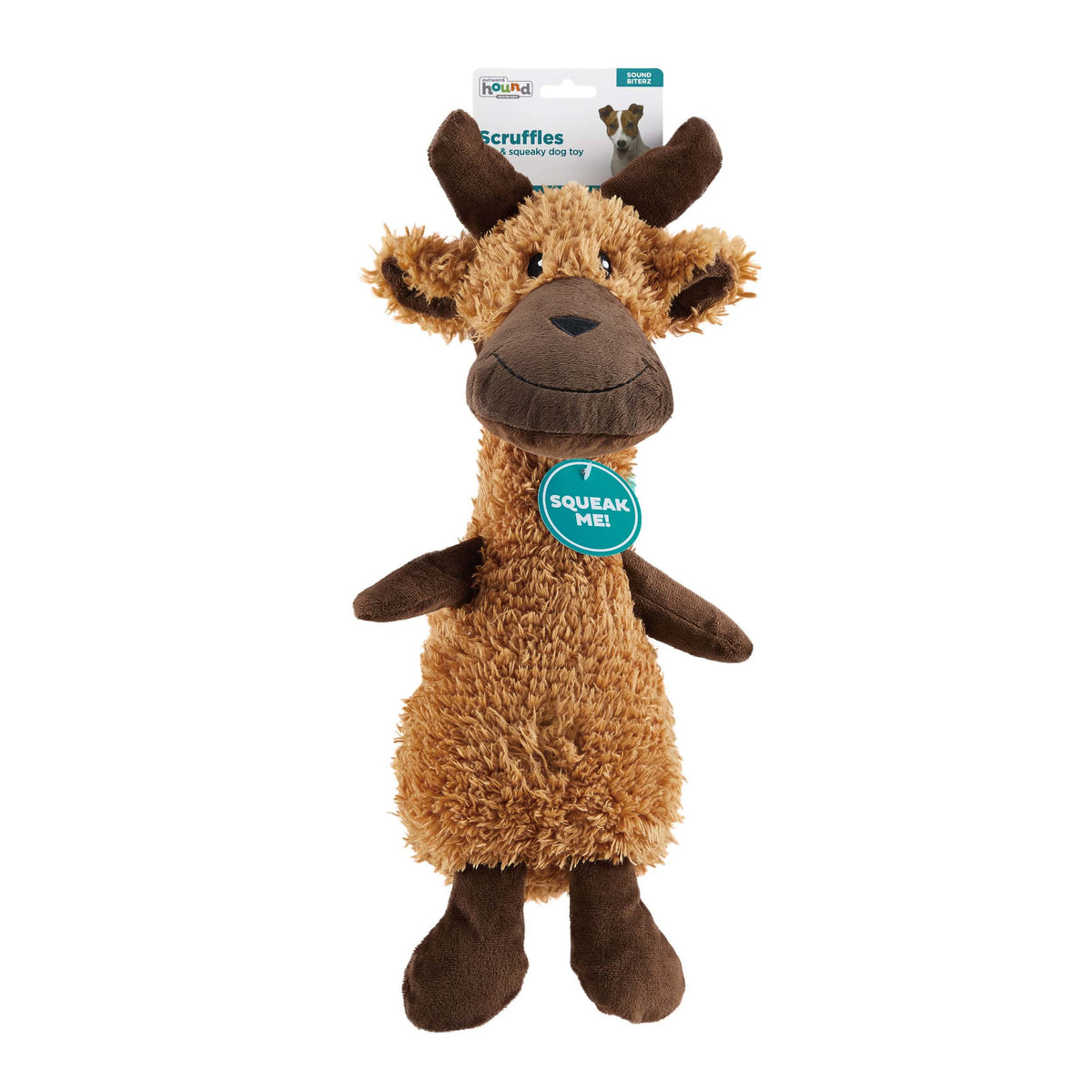 Scruffles Moose Plush Squeaky Dog Toy