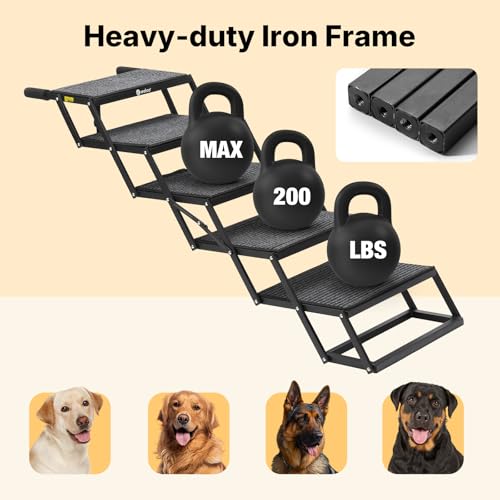 Foldable Dog Steps for Car Truck SUV (Standard 17"W)