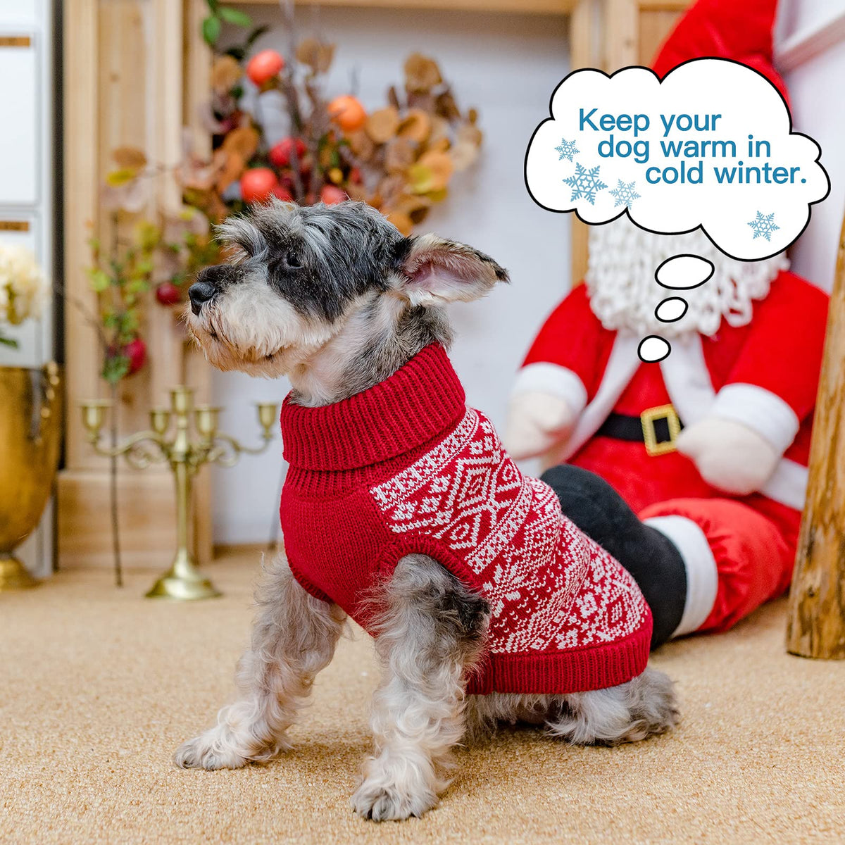 Dog Sweater Argyle (Red / Small)