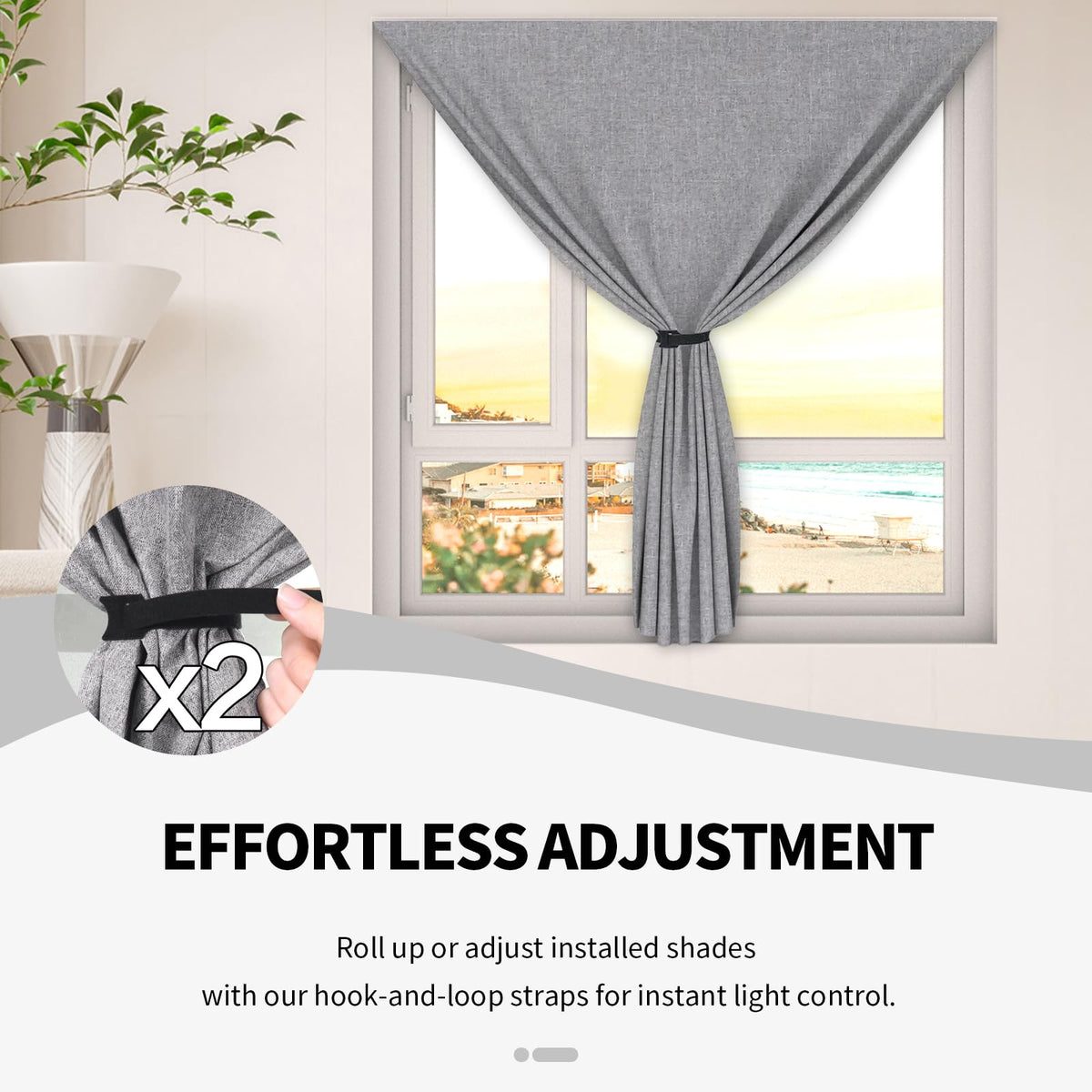 Blackout Window Cover (Grey / 57"W x 79"L (Pack of 1))