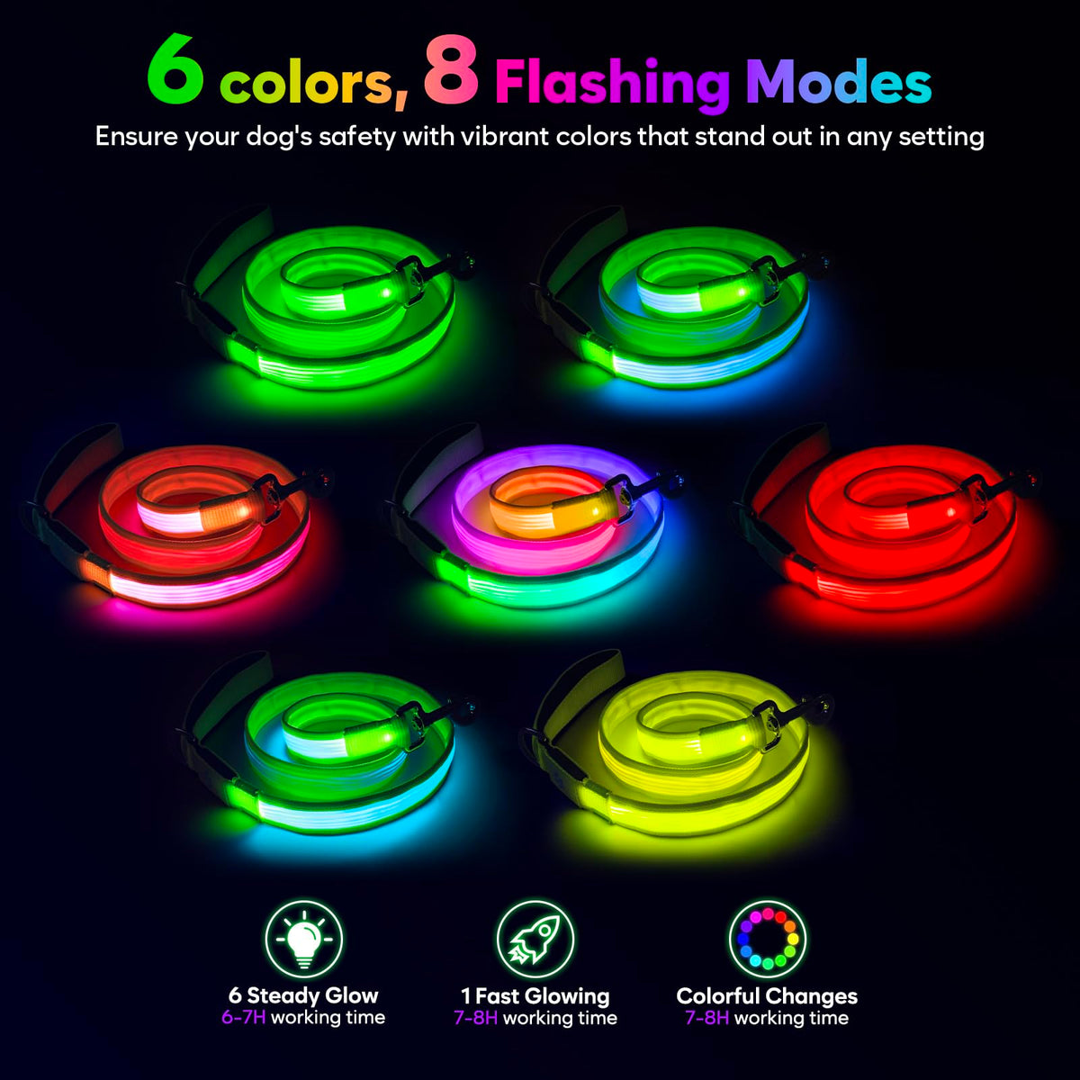 4 Ft Multi Color Light up Dog Leash (Multi-Color / 4 FT (Green))