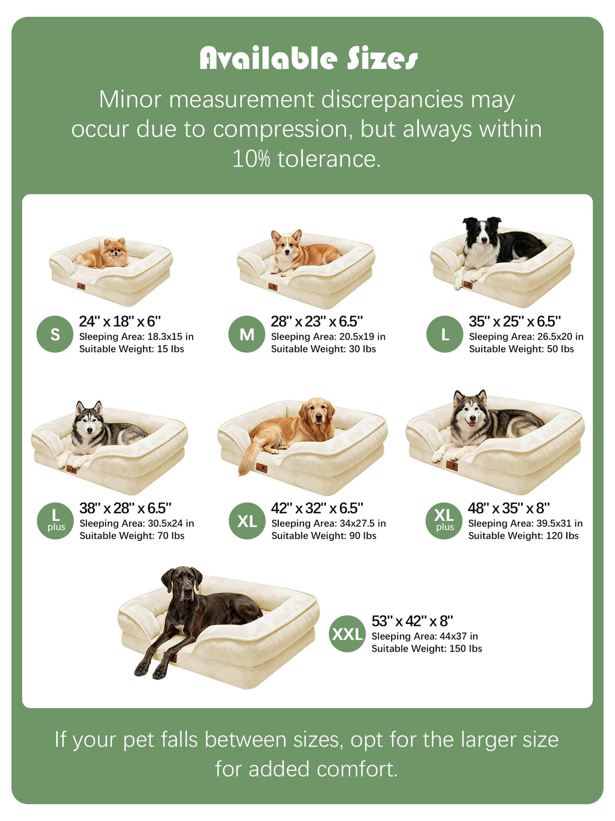 Orthopedic Dog Bed with Sides (38.0"L x 28.0"W x 6.5"Th / Ivory)