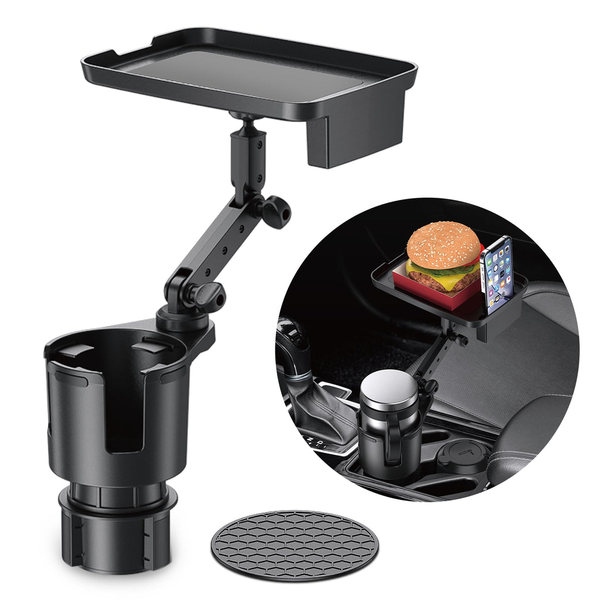 Cup Holder Expander for Car (Cup Holder+Tray)