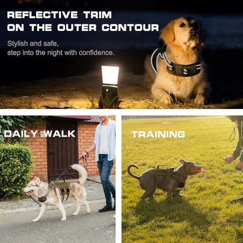 Dog Harness Tactical No Pull for Small Sized Dog with Handle (Khaki / S(Neck:16-22",Chest:20-28"),18-35 lbs)