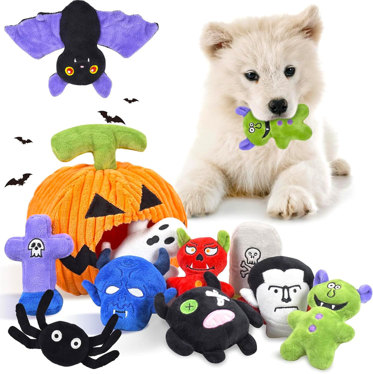 Halloween Dog Toys Set (11 pack- Halloween)