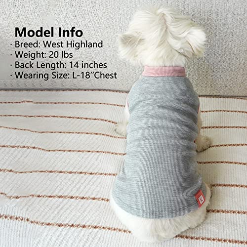 2Pack Waffle Dog Shirt for Small Dogs Soft Dog Sweater Tank Top (Small (4-7lbs) / 2Pack(Pink+Grey))