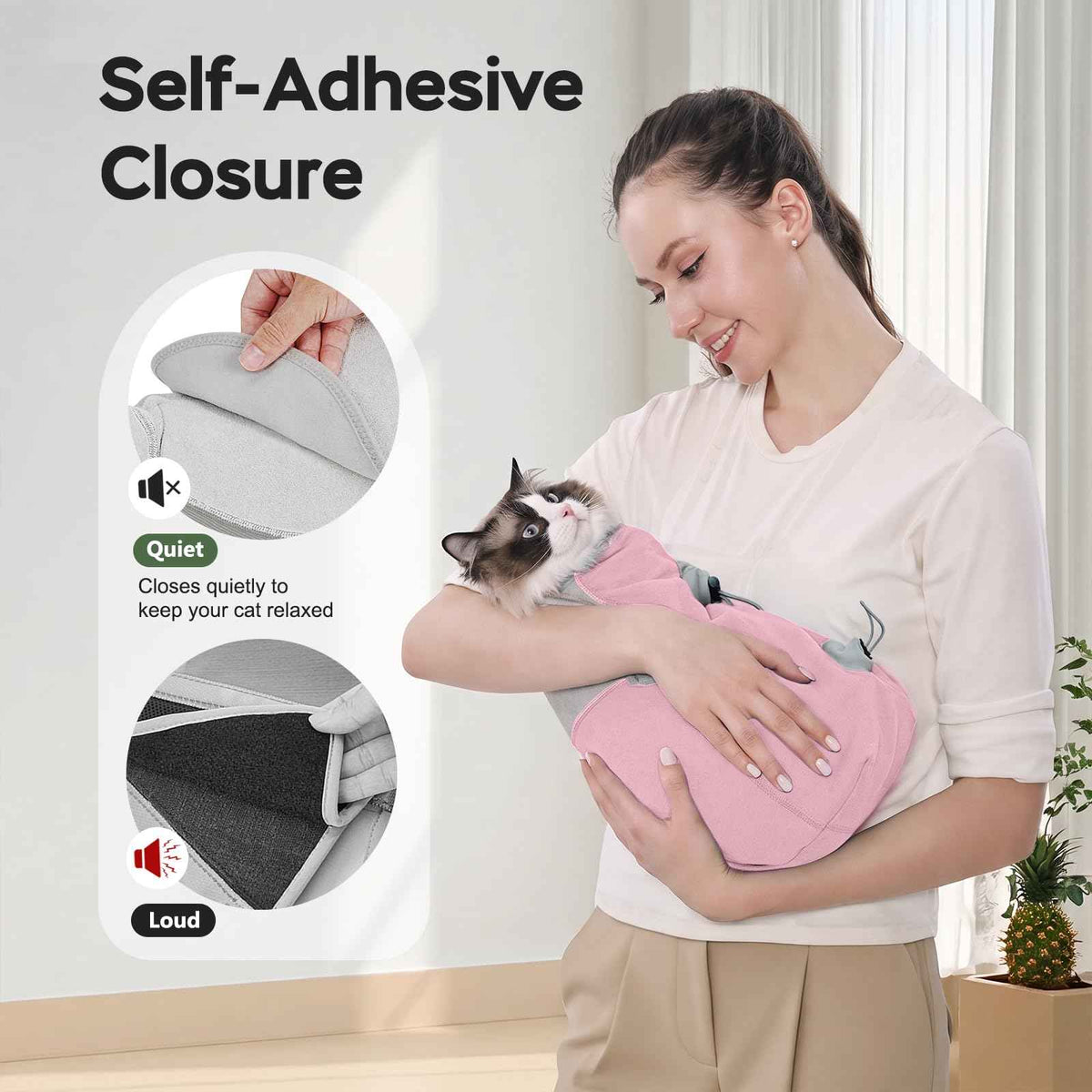 Cat Wrap for Cutting Nails (S(5-10lbs) / Pink)