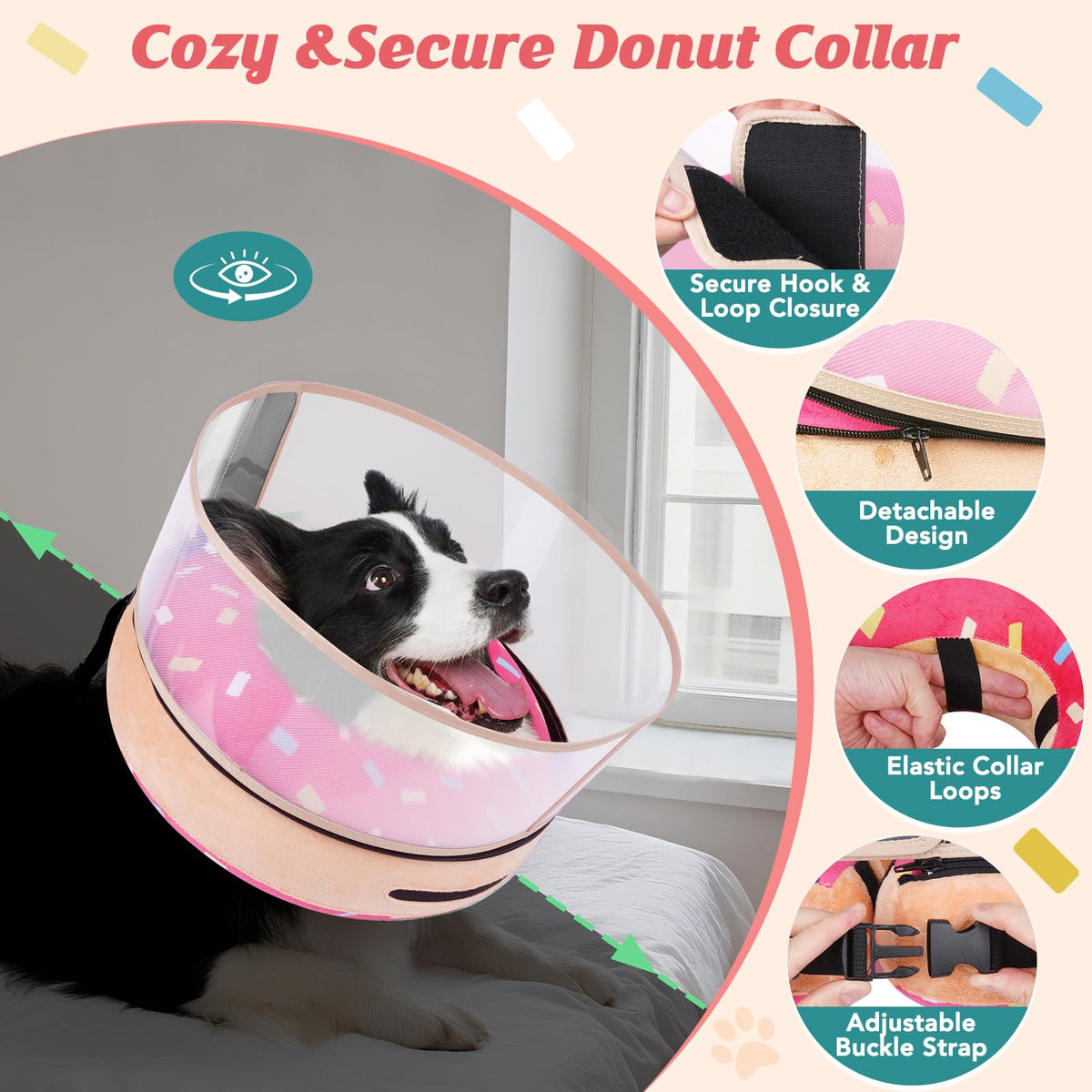 Inflatable Dog Cone with Anti (L (Neck: 14"-18"))