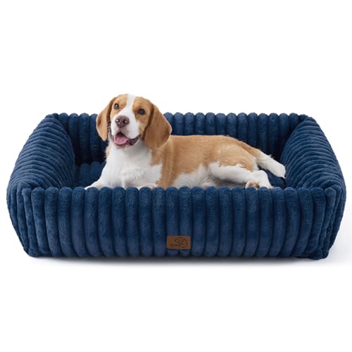 ComfyFleece® Cute Dog Beds Large Sized Dog Washable (36.0"L x 27.0"W x 8.0"Th / Night Blue)
