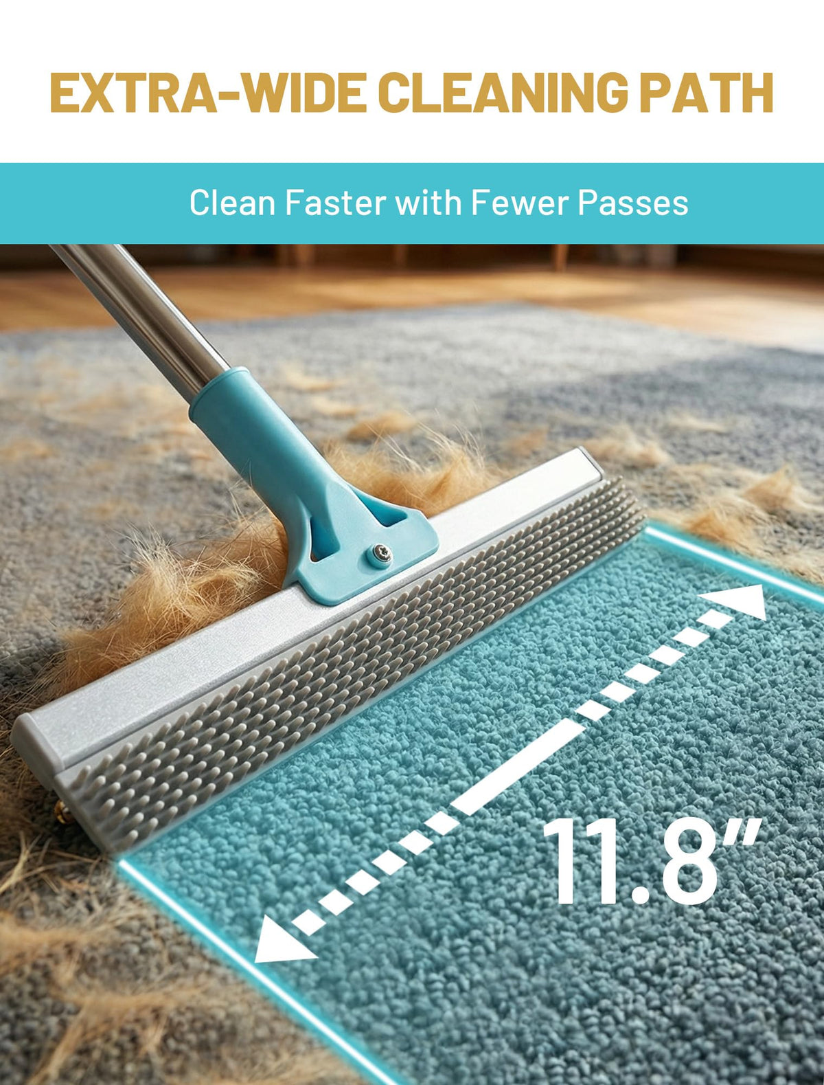 Carpet Rake for Pet Hair Removal (B: Blue)