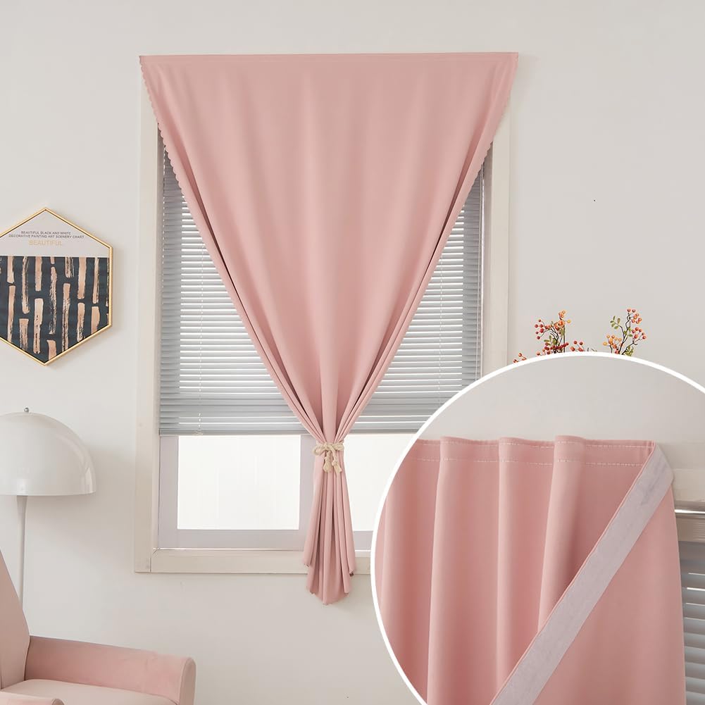 Self Adhesive Blackout Curtains (35"W x 59"L (Pack of 2) / Pink)