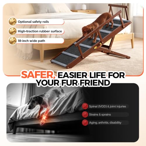 XL Dog Ramp for Bed (Walnut / Extra Large)