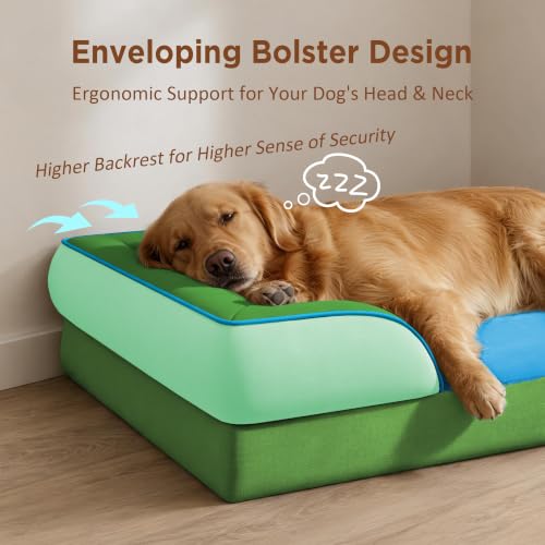Orthopedic Dog Beds for Large Sized Dog with Bolster (36.0"L x 27.0"W x 8.0"Th / Boston)