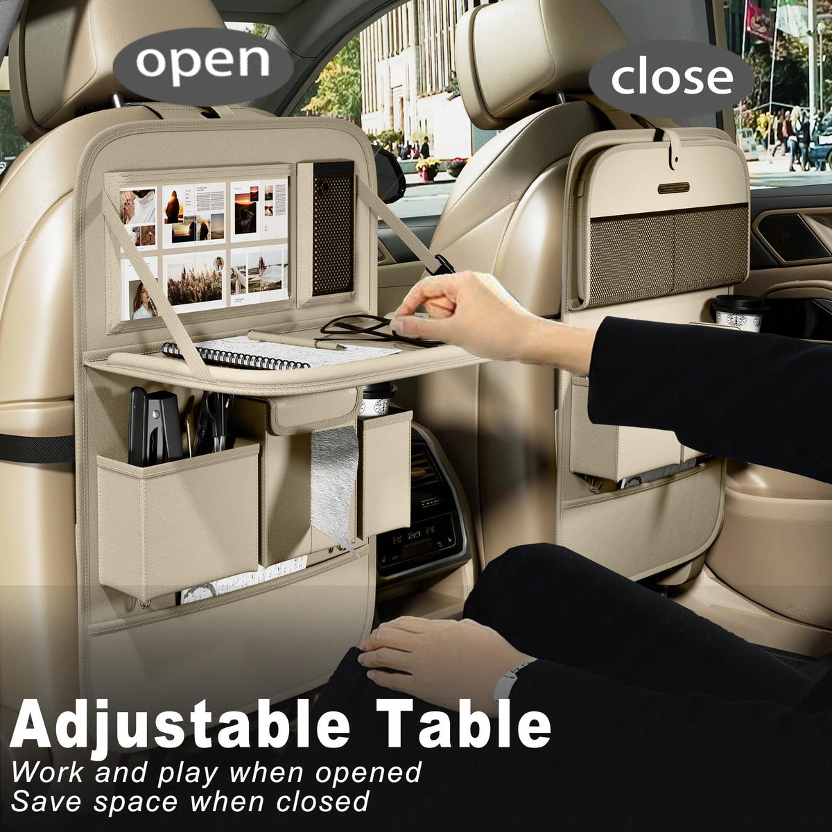 Car Seat Organizers (Plain Beige / 2 Pcs)