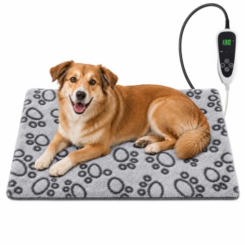 Dog Heating Pad 32x20 in UL (Grey / 32 x 20 in)