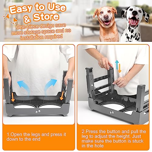 Elevated Bowls (Grey / 8" for Medium Dogs)