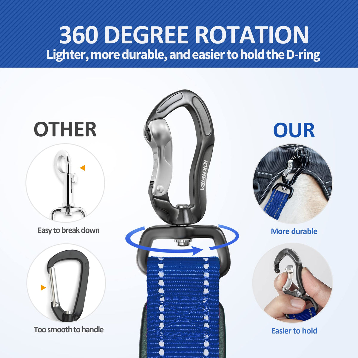 Multifunctional Dog Leash for Large & Medium Dogs (Blue)