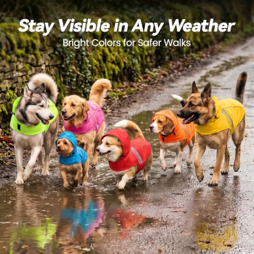 Dog Raincoat Wetoff Dog Rain Coat (Bright Yellow / L (26"-30" chest girth))