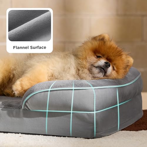 Orthopedic Dog Beds for Small Dogs Washable Original Design (Lavender / 24"l X 18"w X 6"th)