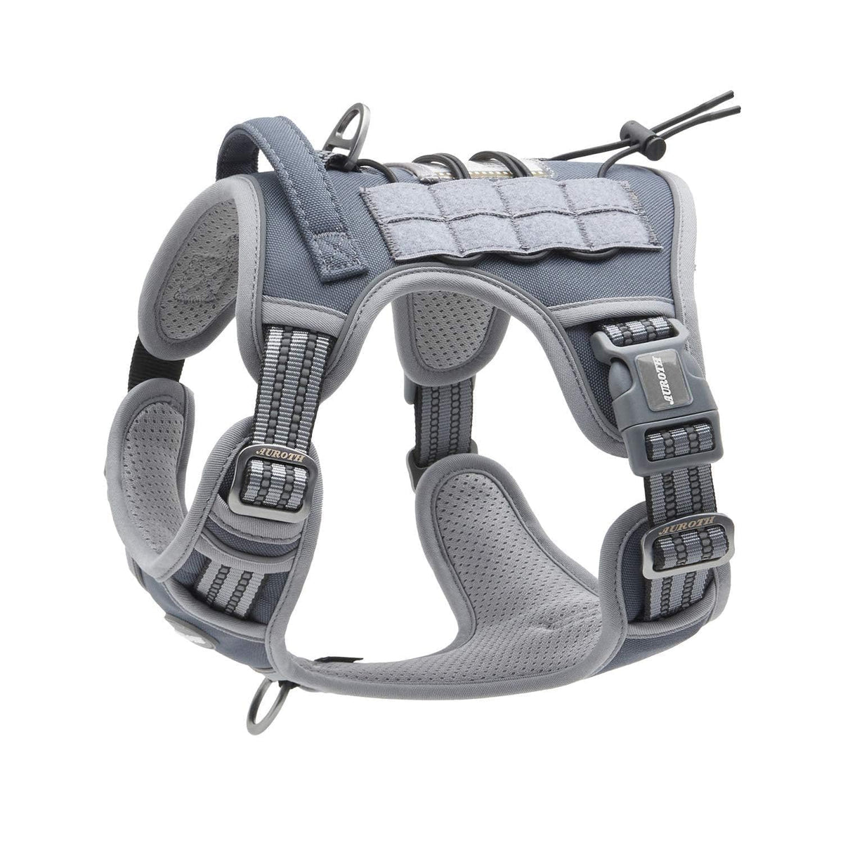 Dog Harness for Large Dogs (Grey / L(Neck:18-29",Chest:24-37"),45-80 lbs)