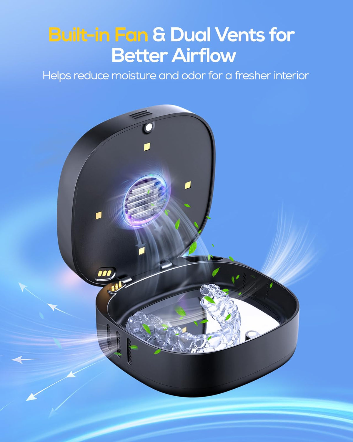 UVC Retainer Case with Fan (Black)
