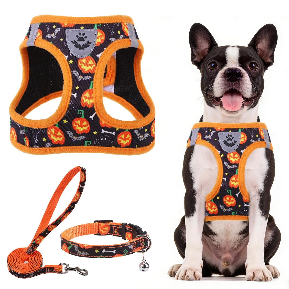 Halloween Dog Harness (Halloween Black / L (CHEST 18"-20"))