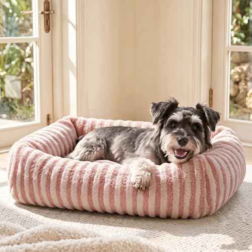 Dog Beds for Small Dogs Cats (Pink / S(20"Lx19"Wx6"Th))