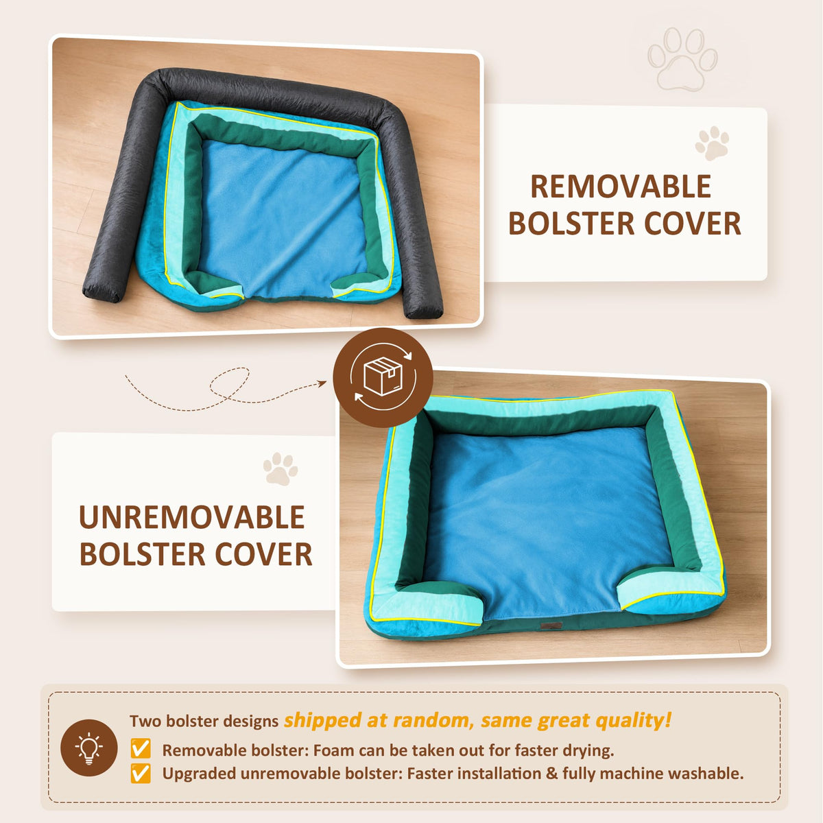 Orthopedic Dog Bed for Extra Large Dogs with Bolster (42.0"L x 30.0"W x 8.5"Th / Dallas)