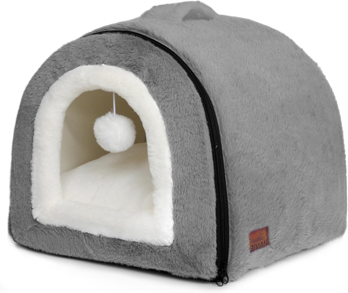 Cat Bed for Indoor Cats (Dark Grey / L:(17.5"×16.9"×15.9"))