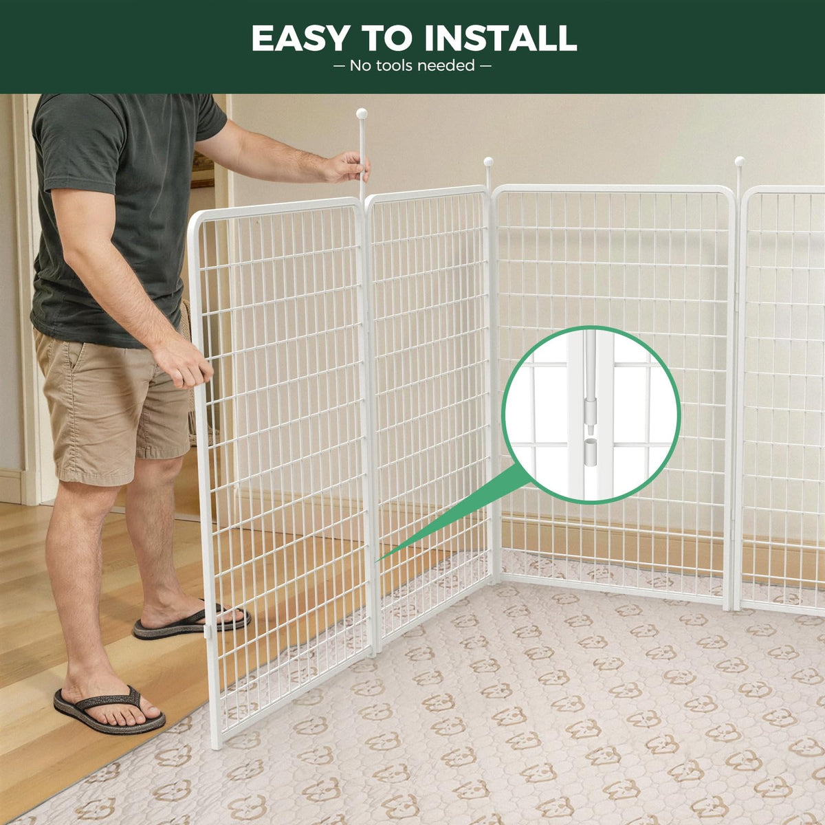 Rollick Dog Playpen (White / 50"H)