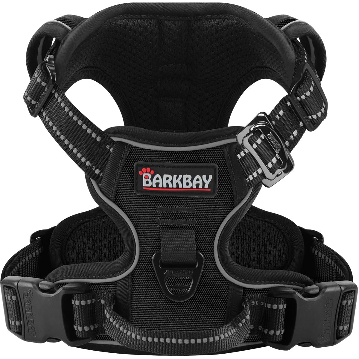 Dog Harness for Small Sized Dog No Pull 2 Clips 3 Buckles Dog Vest (New Black / Small)