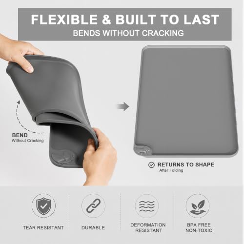 Silicone Pet Feeding Mats (Gray / 24"L x 16"W)